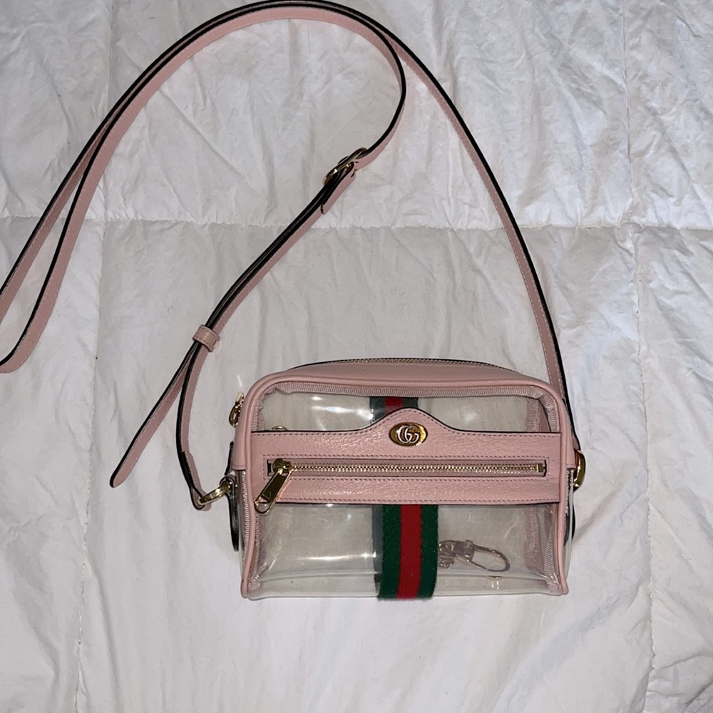 Gucci ophidid PVC light pink crossbody